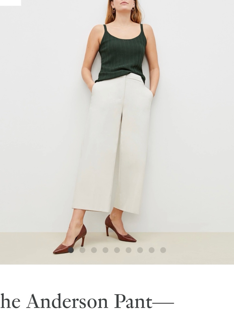 MM Lafleur Anderson Wide-Leg Crop Pant in Bone Size 14
